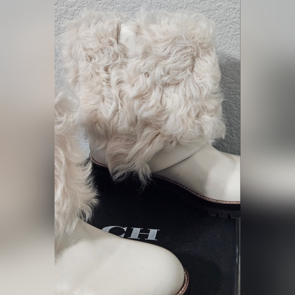 Coach Women's White Fur Winter Boots - Picture 10 of 12